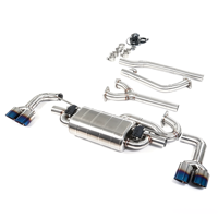 Système d'échappement pour Hyundai Genesis Coupé 3.8t 2009-2015 avec silencieux à valve, embouts quadruples plaqués bleu, tuyau catback en acier inoxydable