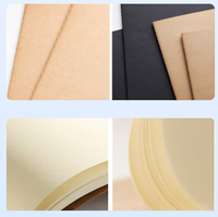 Cahier d'exercices en kraft marron et noir personnalisé de petite taille avec bloc-notes de composition cousu en fil pour les écoliers