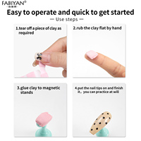 Nouveau Présentoir à Ongles pour Faux Ongles, Support d'Entraînement Nail Art en Acrylique Transparent Magnétique