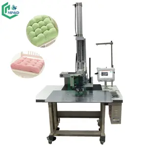 Multi function seat pillow cushion sewing machine circle hole straight line cushion sewing punching machine cushion tacking mach