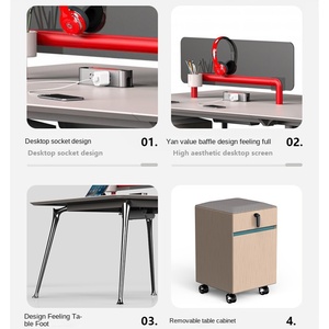 L'ensemble de bureau modulaire pour personnel de bureau convient à 2/4/6 personnes et est idéal pour les espaces de travail multi-personnes - Product Image 3