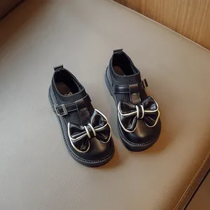 2022 סתיו חדש תינוק בנות אופנה נסיכת נעלי פעוט קשת קשר מרי ג 'יין נעלי ילדי מסיבת חתונה שמלת נעלי ילדים