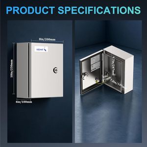 SAIPWELL Çin NEMA 4X 304 Paslanmaz Çelik Elektrik Kutusu 10x8x4 İnç Dış Mekan Bağlantı Kutusu Montaj Plakası Duvar - Product Image 5