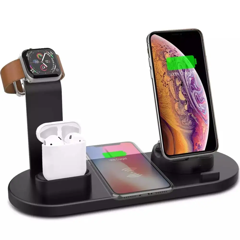 6 in 1 Wireless Charger Multi Devices 15W Fast Wireless Charging Dock Station Phone Holder Chargers for Iphone Airpods