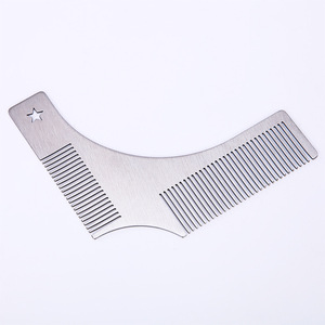 Peine para barba de acero inoxidable Playboy de doble cara para peinar y afeitar el cabello de los hombres, diseño con estampado de estrellas - Product Image 5