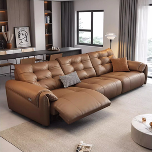 Juego de Sofá Seccional Modular de Piel Genuina Reclinable Eléctrico Automático Retráctil y Multifuncional - Product Image 2