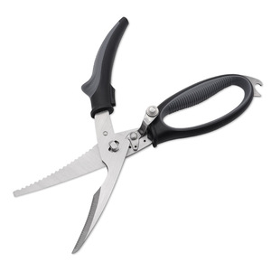 <b>Kitchen</b> <b>Scissors</b> Stainless Steel Straight Head Black Gray Home Use Multi Purpose Shears For Fish And Chicken Bone Cutting - Product Image 2
