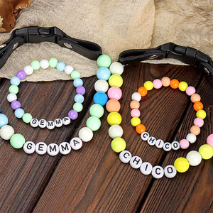 Collier pour chien personnalisé <span class=keywords><strong>pas</strong></span> <span class=keywords><strong>cher</strong></span>, fait main, en perles, avec boucle, pour le bricolage - Product Image 2