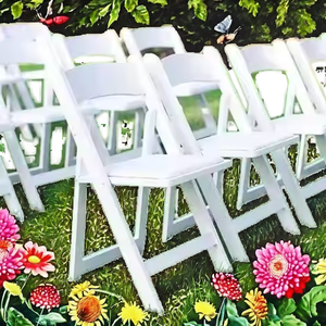 <span class=keywords><strong>เก้าอี้</strong></span>พับน้ำหนักเบาสีขาวทันสมัยกันน้ำสำหรับรับประทานอาหารในสวนกลางแจ้งแบบพกพาสำหรับห้องนอนสวนสาธารณะโรงเรียนโกดังโรงแรม - Product Image 3