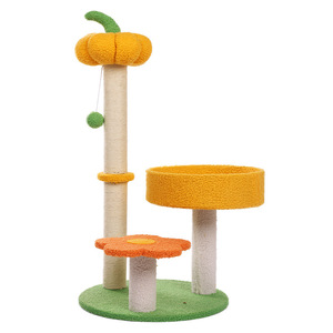 Structure d'escalade pour chat en sisal, design moderne et luxueux, style citrouille, avec plateforme de saut, griffoir et jouet interactif - Product Image 5