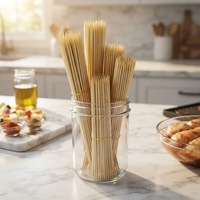 Brochettes de barbecue en bambou naturel écologiques de qualité alimentaire, pointues, biodégradables, portables, pour le camping en plein air, pour grillades au charbon de bois