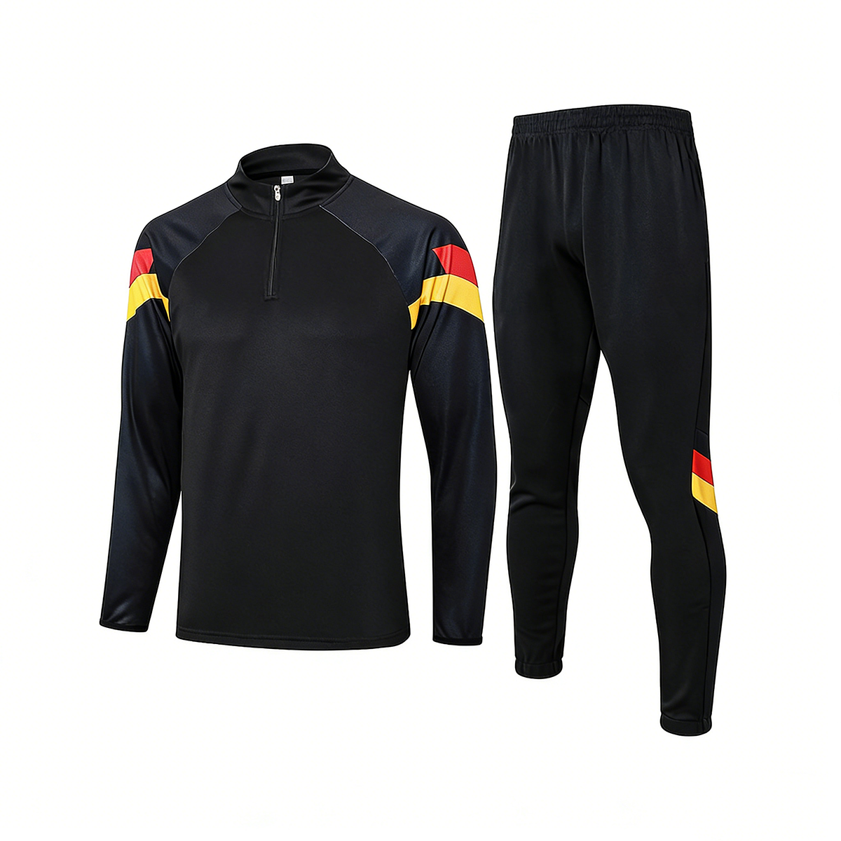 Completo da allenamento calcio nero a maniche lunghe stile tedesco