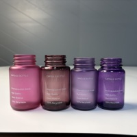 Bouteille en verre de haute qualité de 120 cc de couleur violette avec bouchon CR, bouteille pour chewing-gum