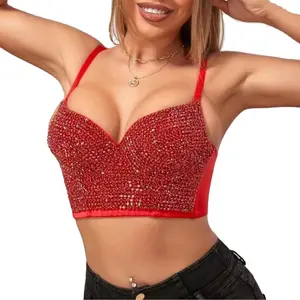 USA Warehouse Fashion Glitter Bead corsetto Pearl Top abbigliamento mezza tazza corsetto a forma di notte indossare corsetti reggiseno