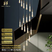 Lustre LED en cristal sur mesure pour décoration intérieure, idéal pour villa, hall d'hôtel, chevet ou escalier