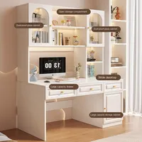Bureau d'ordinateur et étagère intégrés en bois massif Conception simple pour les petits appartements et les études des étudiants Table pour ordinateur portable à domicile