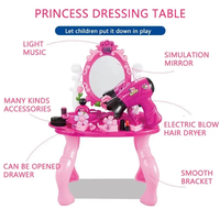 Table de maquillage de jeu d'imitation KSF pour enfants, stimule l'imagination des filles, jouets de beauté et de mode avec miroir réglable