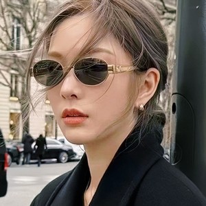 Gafas de Sol GM <span class=keywords><strong>Lisa</strong></span> Style Unisex de Alta Gama, Estilo Old Money, Montura Completa de Metal Ovalada, Protección UV400, 40235 Board Feet - Product Image 1
