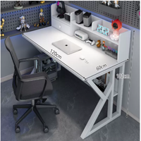 Bureau de jeu moderne en métal avec porte-gobelet et design ergonomique - Bureau d'ordinateur durable pour chambre à coucher