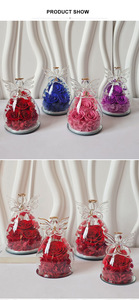 AM-PFA11 giorno di san valentino <span class=keywords><strong>fiore</strong></span> conservato eterna rosa piccolo <span class=keywords><strong>angelo</strong></span> cupola di vetro romantico scatola regalo decorativa per Halloween - Product Image 5