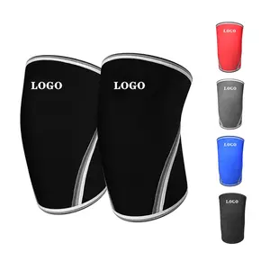 Rodilleras Custom Großhandel 7mm Gym Sport Gewichtheben Powerlifting Neopren Kompression hülsen Knies tütze Brace Pads Guard