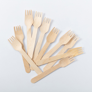 140mm <strong>Wooden</strong> <strong>Spoon</strong> <strong>Mini</strong> <strong>Spoon</strong> and Fork for Food - Product Image 2