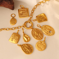 Nouveauté 2026 : Breloques personnalisées en acier inoxydable pour enfants, bijoux fantaisie, pendentifs étoile, lune, soleil, fleur, plaqué or 18 carats PVD pour la fabrication de bijoux