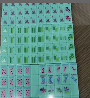 Expédition sous 7 jours – Ensemble de Mahjong Premium, Vert Menthe avec Cercles et Dragons Colorés, Complet avec les Tuiles du Vent NEWS