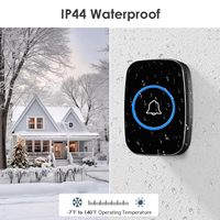 Interphone audio intelligent sans fil pour maison connectée, sonnette extérieure étanche IP44, 2 émetteurs, écran tactile, 38 mélodies, détection de mouvement