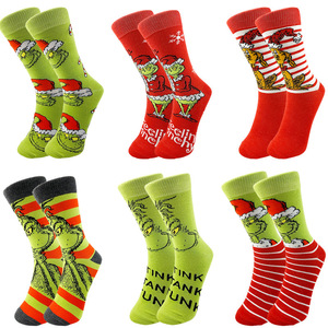 <span class=keywords><strong>Calcetines</strong></span> de Punto Jacquard con Diseño Creativo de Animales Navideños, <span class=keywords><strong>Grinch</strong></span>, para Hombre y Mujer, Personalizados, para Parejas, Modernos, Antibacterianos, para Otoño - Product Image 1