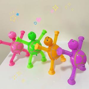 Stretching Tube <b>Turtle</b> <b>Toy</b> Figure Pink Green Orange Purple Fidget <b>Toy</b> For Kids 2 4 Years Unisex Stress Relieving - Product Image 1