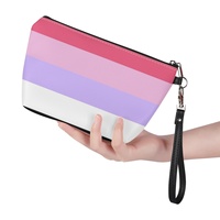 Pochette de voyage personnalisée en similicuir PU, thème arc-en-ciel gay réciprosexuel, pour voyage d'affaires, rangement de beauté sur coiffeuse