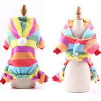 Chapeau de costume de chien dinosaure de dessin animé - Manteau chaud en peluche en coton de style occidental Kawaii pour animaux de compagnie, tenue d'hiver pour petits et moyens chiens et chats