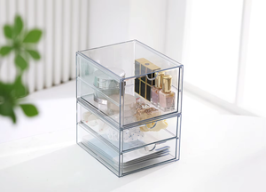 Hộp đựng đồ để bàn bằng nhựa PS bóng, kiểu dáng cổ điển, có 2 ngăn kéo, dùng cho nhà ở - Product Image 4