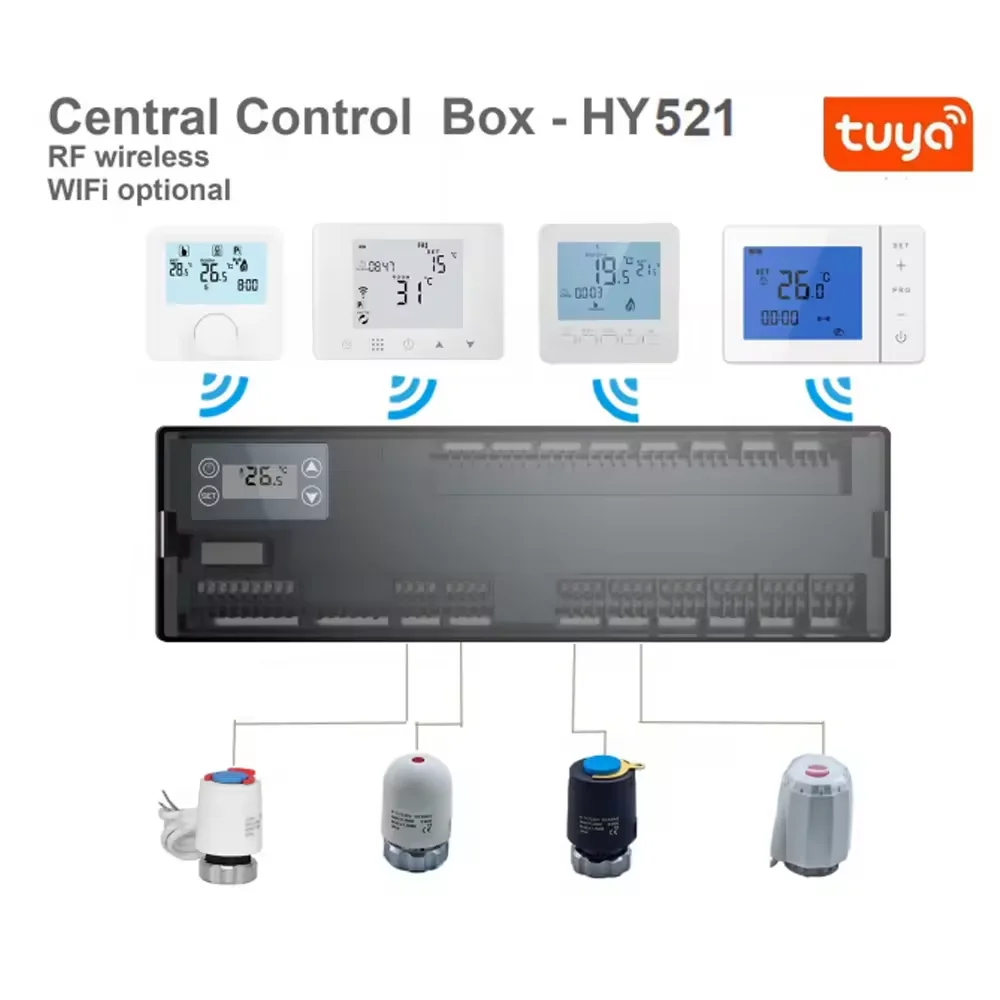 Умный дом продукты HY521 Отопление беспроводной центральный блок управления Tuya home умный термостат 8 зон с термостатом система отопления