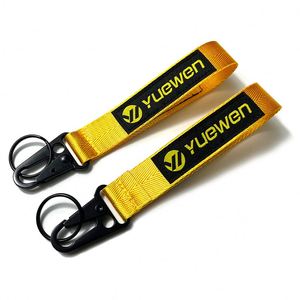 Étiquette tissée personnalisée pour équipe de football, logo NFL, anneau en fer bec d'aigle en métal lourd, porte-clés à sangle courte - Product Image 2