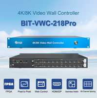 Controlador de Video Wall HDMI/DP 4k60hz 2 Entradas 18 Salidas para Sala de Conferencias con Control Remoto RS232 y WEB