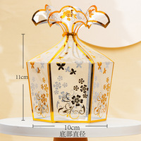 Vente en gros PVC Transparent Or Fleur Cadeau Boîte Faveur De Fête De Mariage Or Fleur Bonbons Boîte Pvc Cadeaux Boîte