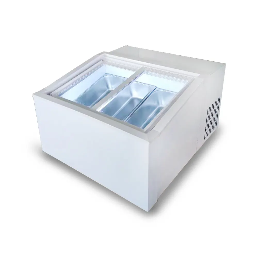Mini Refrigerator Coffee Shop Ice Cream Display Showcase Freezer Ice Cream Freezer Restaurant Display