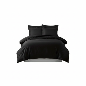 Elegante Juego de Funda Nórdica Doble de Satén de Algodón Negro, Incluye 4 Piezas para Cama King/Twin, Edredón para el Hogar, Boda, Patrón Tejido, Cálido - Product Image 2