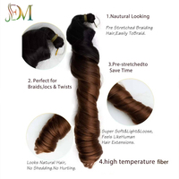 Extensions de cheveux tressées au crochet style poney, spirales dreadlocks, boucles françaises, en fibre haute température, tissage teint, trame unique 150g