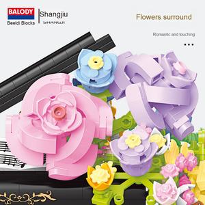 Ensemble de blocs de construction en plastique miniatures OEM, jouets d'assemblage DIY - Piano à fleurs, violon, cadeau pour filles, vente en gros - Product Image 4