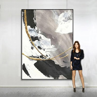 Peinture à l'huile abstraite moderne personnalisée sur toile, œuvre d'art pour la rénovation de projets hôteliers, peinture artisanale, grande œuvre murale