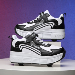 Usine extérieur respirant chaussures fille automatique Rollerskate garçon baskets à roues deux roues déformation Pop chaussures - Product Image 3