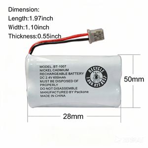 Packone BT-1007 Ni-Cd แบตเตอรี่แบบชาร์จไฟได้2.4V 600mAh สำหรับเครื่องใช้ไฟฟ้าภายในบ้าน - Product Image 1