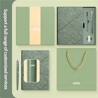 Ensemble de carnets cadeaux en papier A5 à couverture souple avec impression personnalisée, couverture en cuir PU, stylo inclus - Enregistrement des réunions de bureau