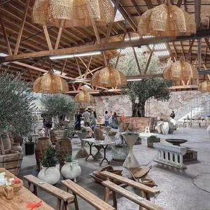 Bán buôn tùy chỉnh hiện đại Vòng mây đèn chùm đèn Mặt dây chuyền handmade wicker tre Chụp đèn với 3D in logo/mô hình - Product Image 4