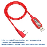 Baofeng-cable de programación rojo para walkie-talkie UV-5R, frecuencia de programa de 888S, PL2303, PU, duradero para cada sistema