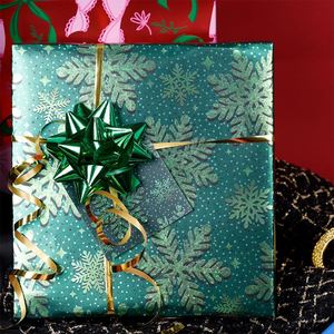 Factory Jumbo Christmas Gift <b>Wrapping</b> <b>Paper</b> <b>Roll</b> Coated Silicone Virgin <b>Paper</b> Metallic Art 76x365cm Custom Packaging - Product Image 3