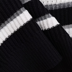 Nouvelle collection été 2026 : Pull tricoté rayé décontracté pour femme, veste rétro à manches courtes, haut chic - Product Image 6